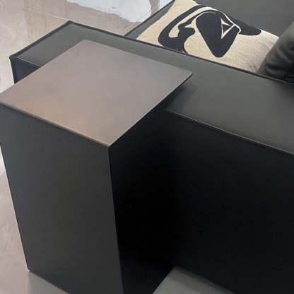 Minimalist Geometric Steel 2-Tier End Table