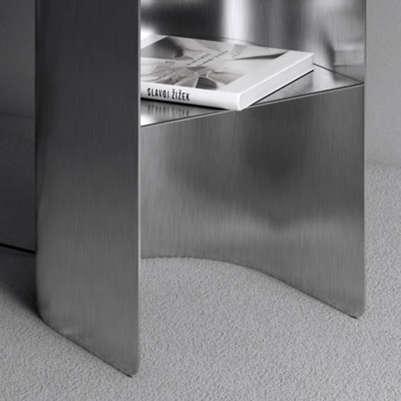Modern Art Deco Half-Cylinder Steel Side Table