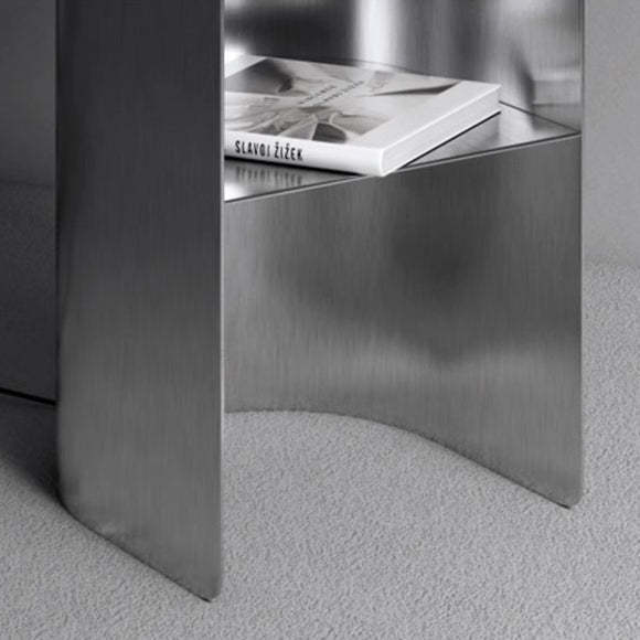 Modern Art Deco Half-Cylinder Steel Side Table