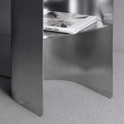 Modern Art Deco Half-Cylinder Steel Side Table