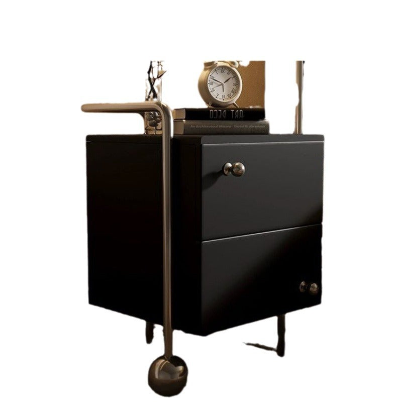 Modern Stainless Steel 2-Drawer Nightstand