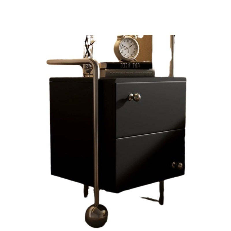 Modern Stainless Steel 2-Drawer Nightstand