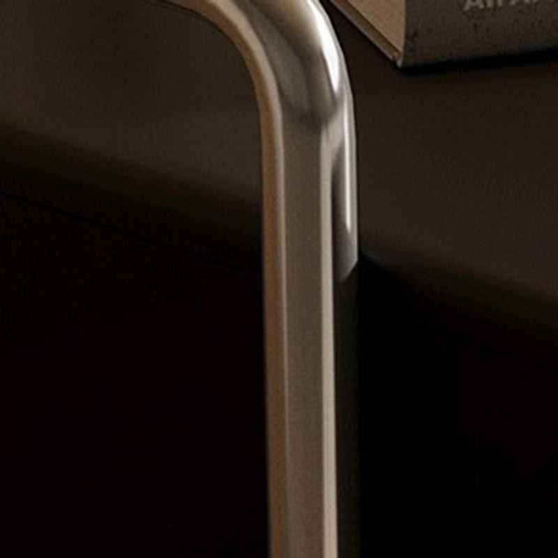 Modern Stainless Steel 2-Drawer Nightstand