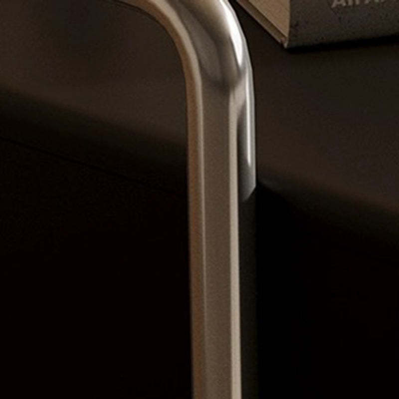 Modern Stainless Steel 2-Drawer Nightstand