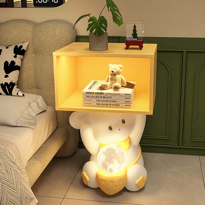 Sweet Rabbit Resin Cabinet Nightstand — Nightstand & Sensor Light / Yellow