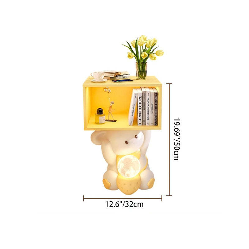 Sweet Rabbit Resin Cabinet Nightstand — Nightstand & Sensor Light / Pink