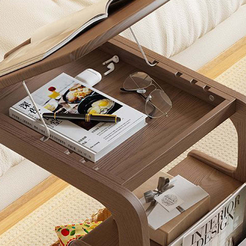 Modern Rubber Wood 4-Tier Side Table
