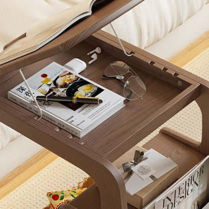 Modern Rubber Wood 4-Tier Side Table