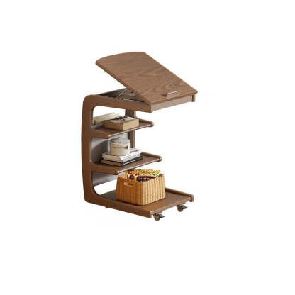 Modern Rubber Wood 4-Tier Side Table