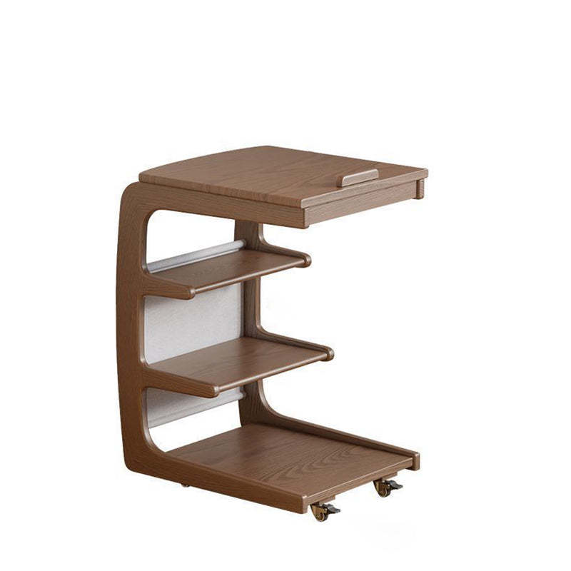 Modern Rubber Wood 4-Tier Side Table