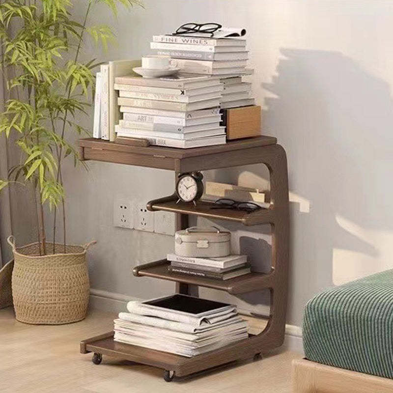 Modern Rubber Wood 4-Tier Side Table