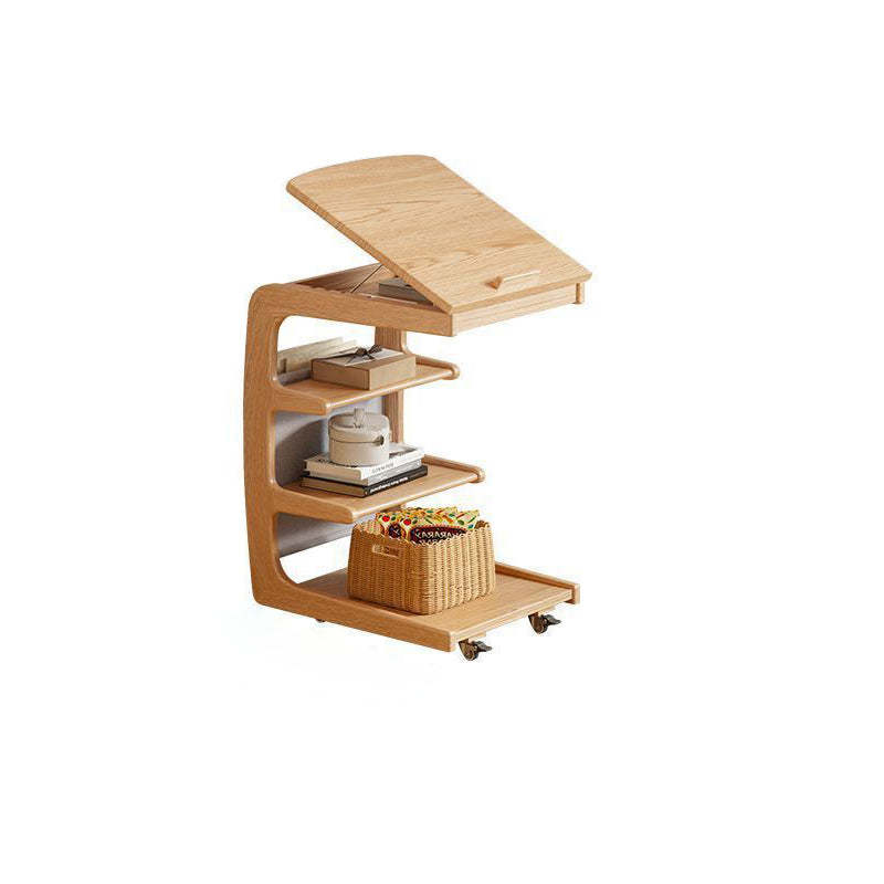 Modern Rubber Wood 4-Tier Side Table