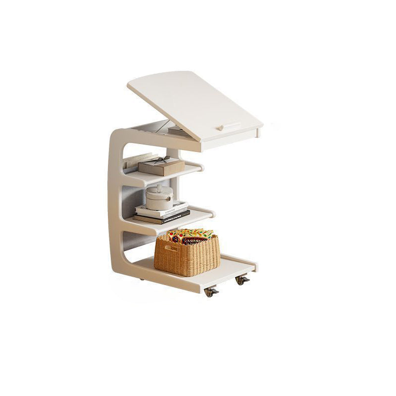 Modern Rubber Wood 4-Tier Side Table