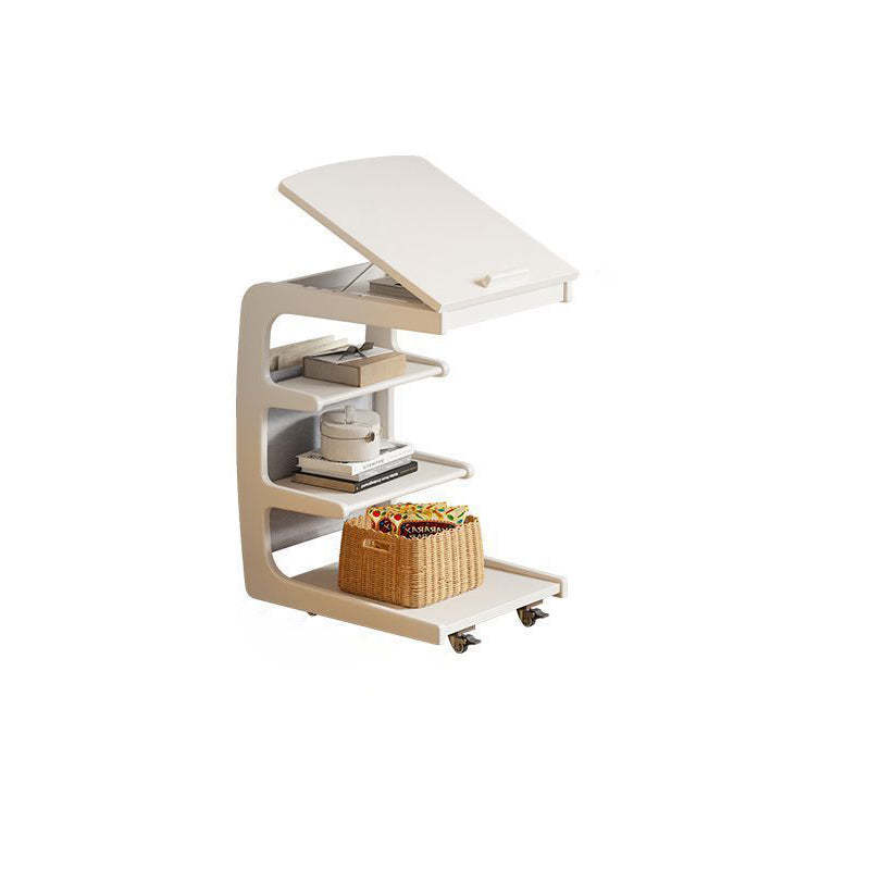 Modern Rubber Wood 4-Tier Side Table