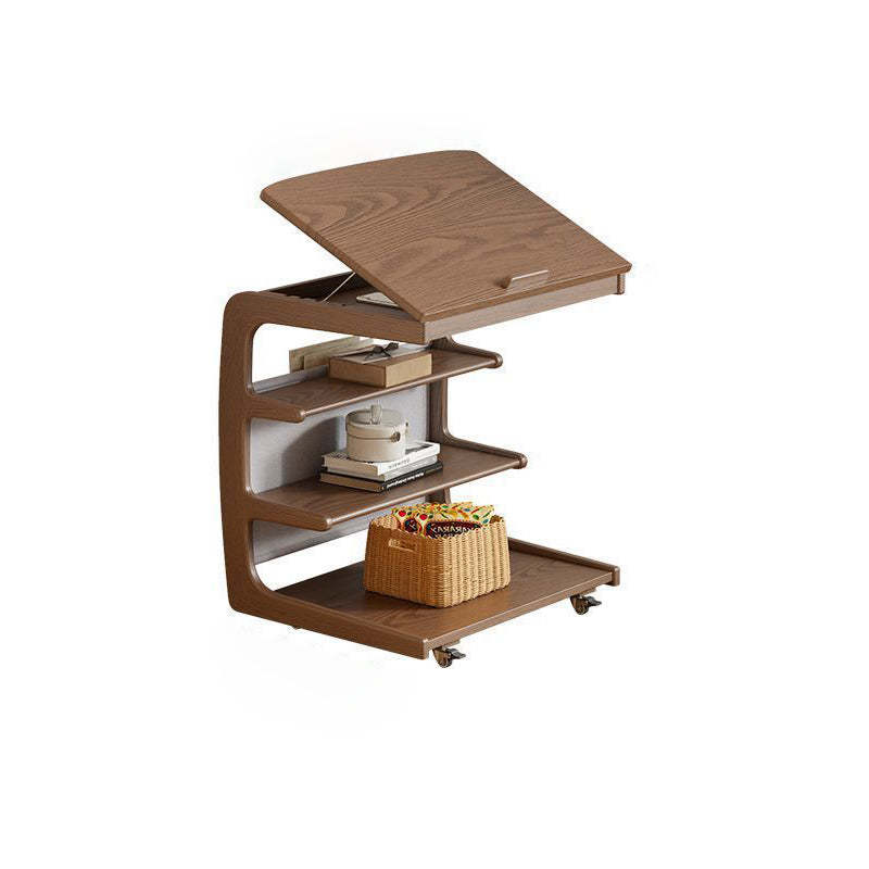 Modern Rubber Wood 4-Tier Side Table