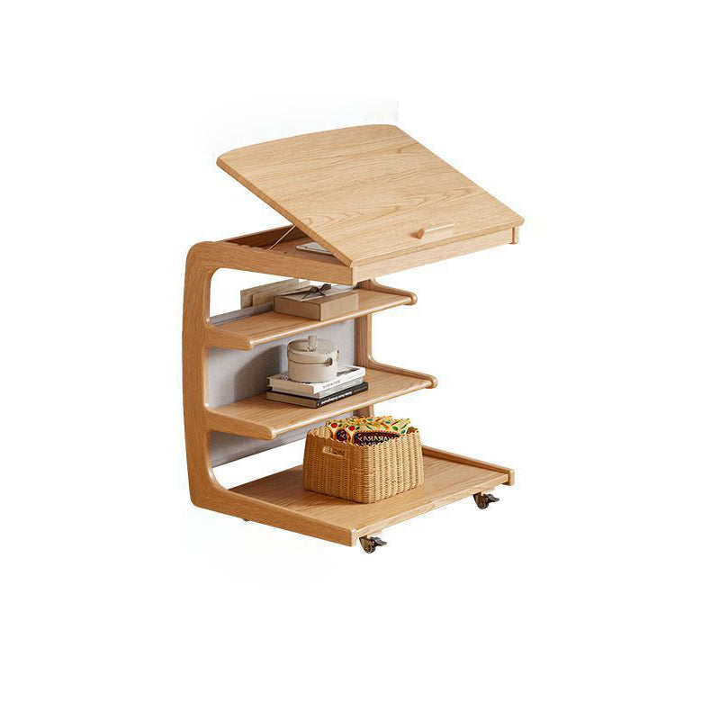 Modern Rubber Wood 4-Tier Side Table