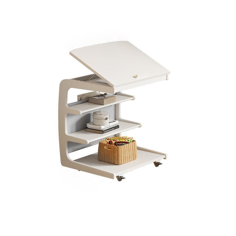 Modern Rubber Wood 4-Tier Side Table