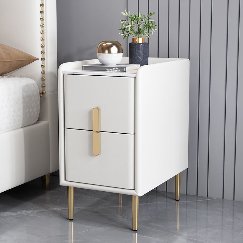 Nordic Pine Leather Sintered Stone Nightstand