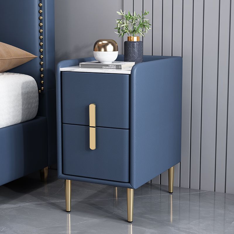 Nordic Pine Leather Sintered Stone Nightstand