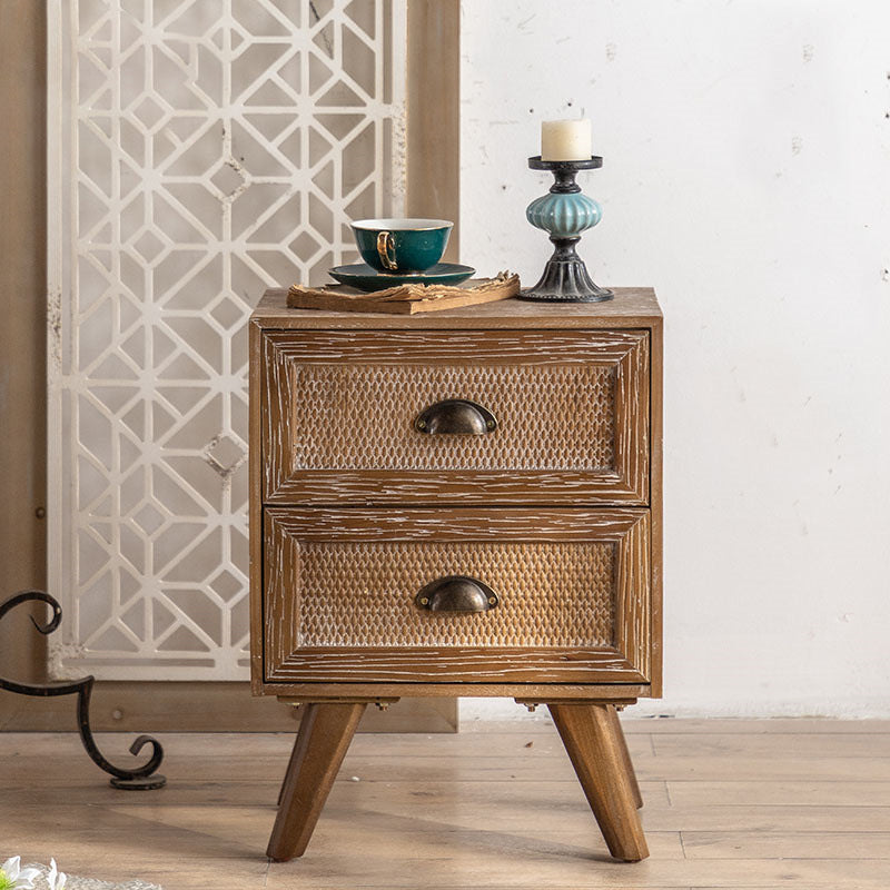 Lighom traditional fir rust gray side tables in metal wood