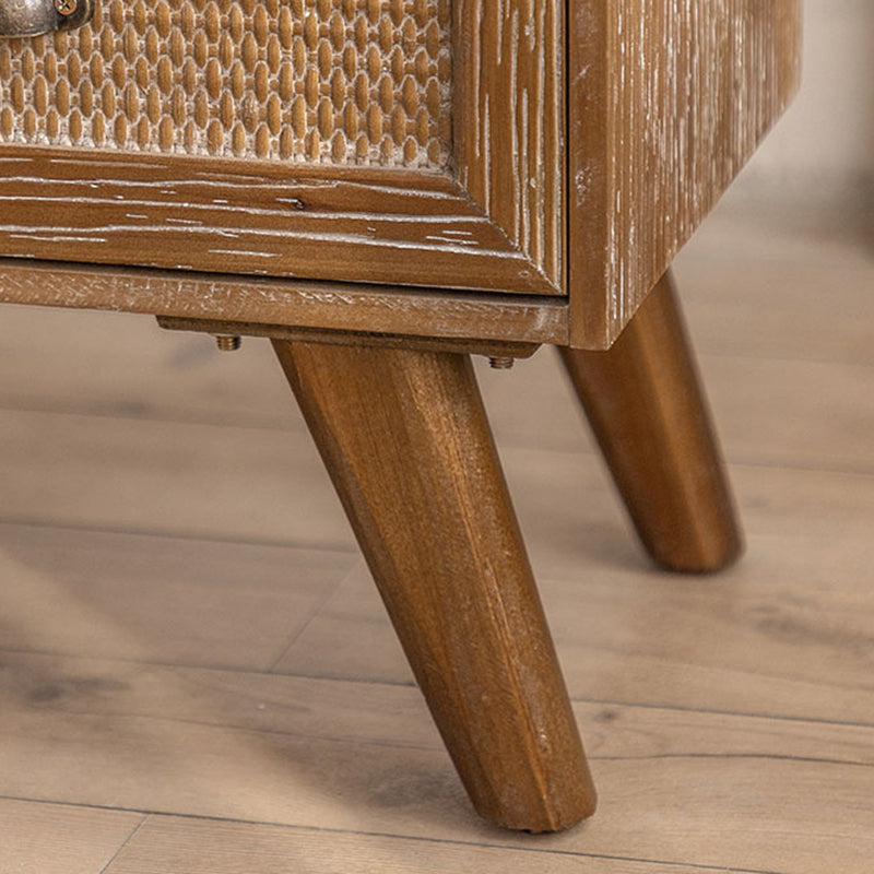 Traditional Rustic Fir 2-Drawer Side Table