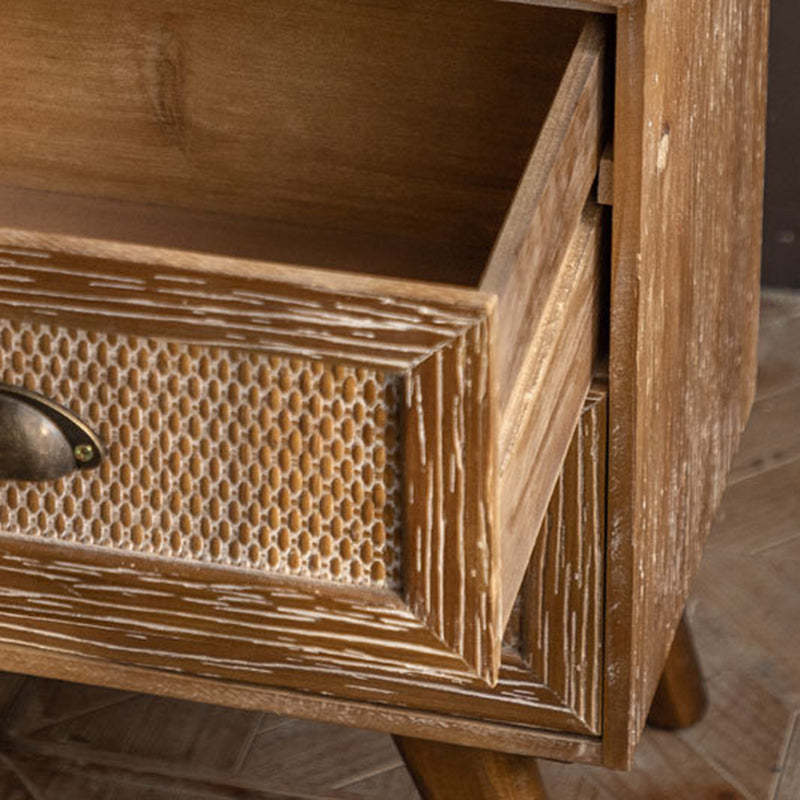 Traditional Rustic Fir 2-Drawer Side Table