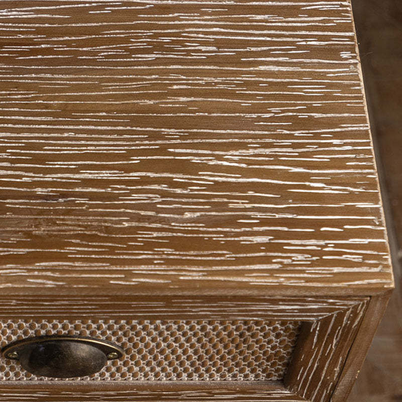 Traditional Rustic Fir 2-Drawer Side Table