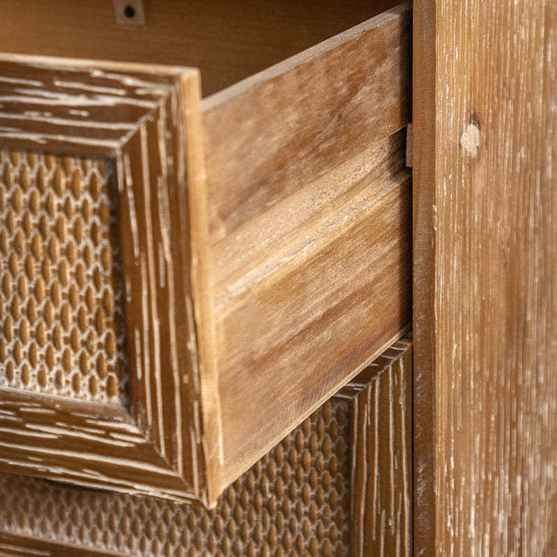Traditional Rustic Fir 2-Drawer Side Table