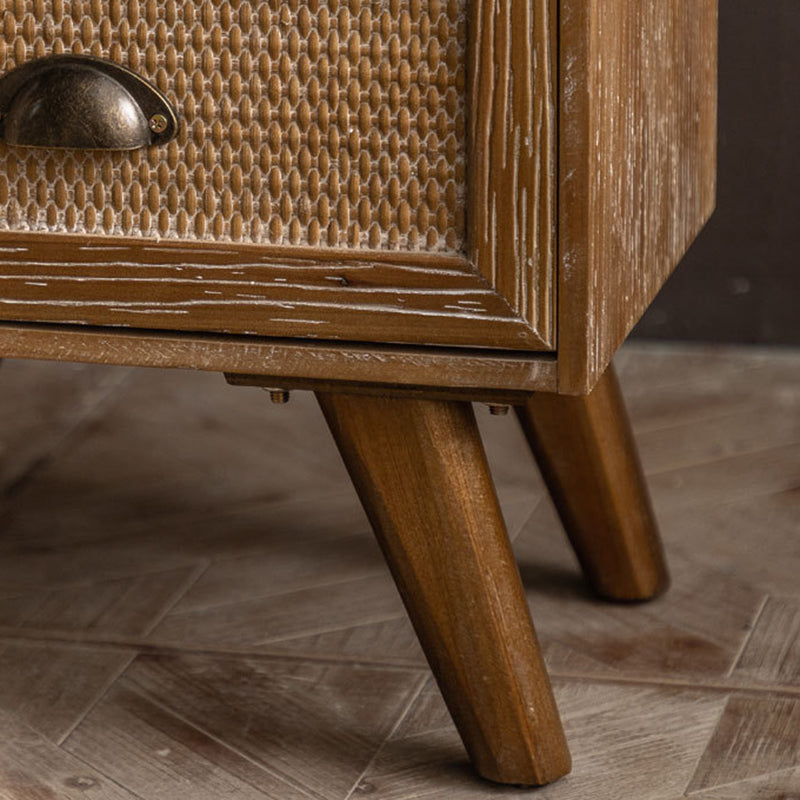 Traditional Rustic Fir 2-Drawer Side Table