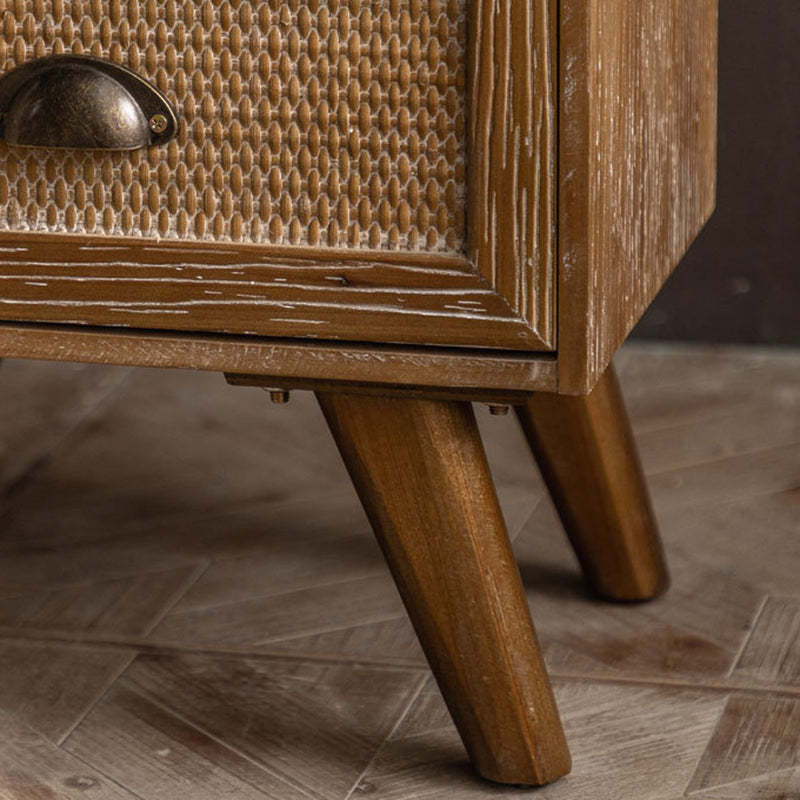 Traditional Rustic Fir 2-Drawer Side Table