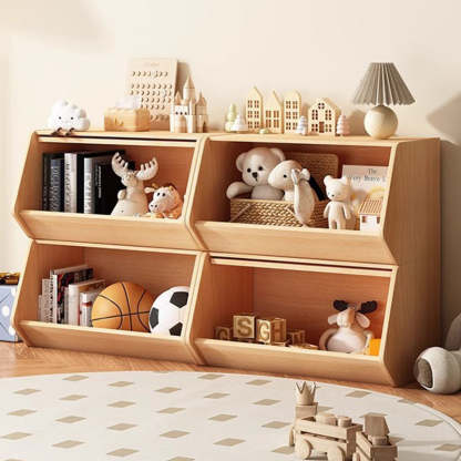 Modern Solid Wood Side Cabinet — Wood Color