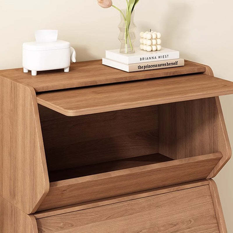 Minimalist solid storage side tables in wood — 23.62" L x 11.42" W x 12.2" H / Walnut