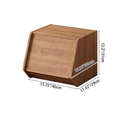 Modern Solid Wood Side Cabinet — Walnut Color