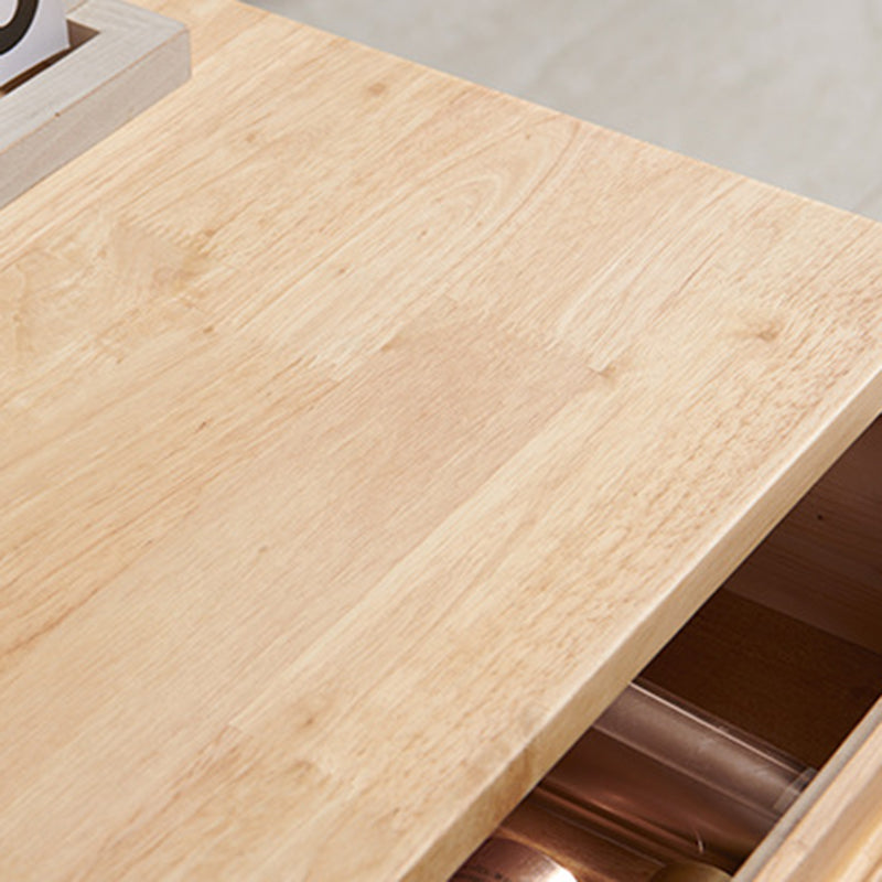 Minimalist Rubber Wood 1/2-Drawer Side Table