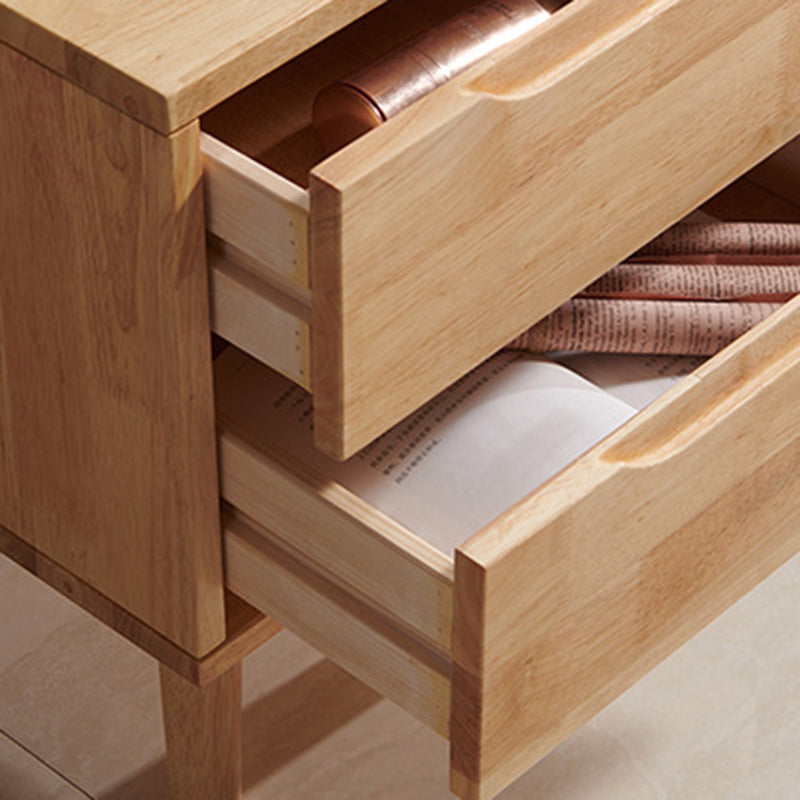 Minimalist Rubber Wood 1/2-Drawer Side Table