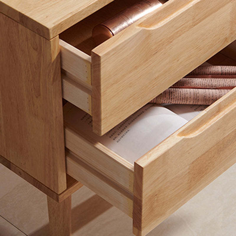 Minimalist Rubber Wood 1/2-Drawer Side Table