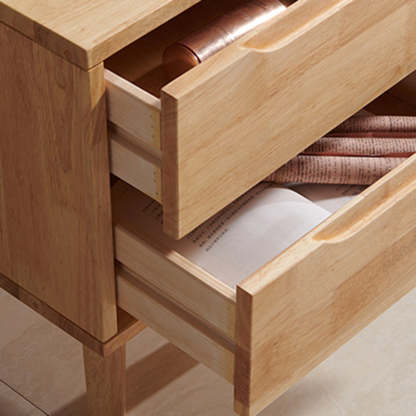 Minimalist Rubber Wood 1/2-Drawer Side Table