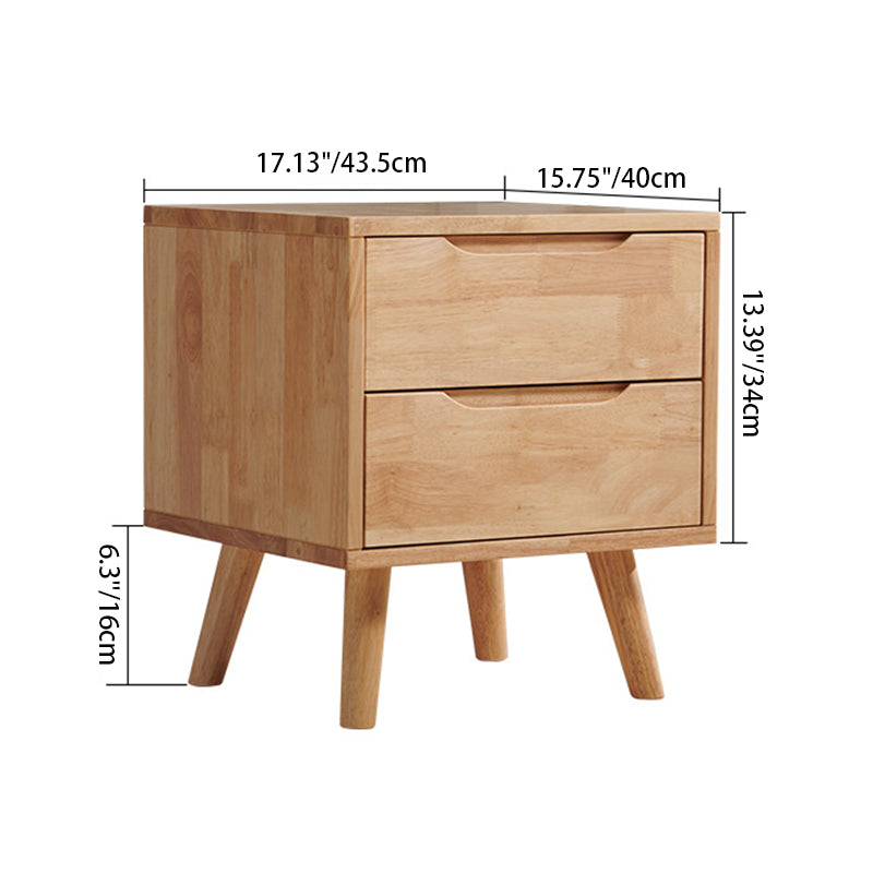 Minimalist Rubber Wood 1/2-Drawer Side Table
