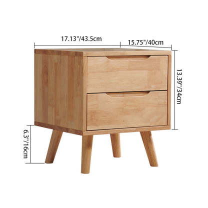 Minimalist Rubber Wood 1/2-Drawer Side Table