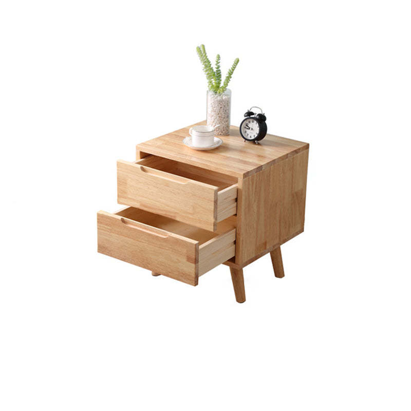 Minimalist Rubber Wood 1/2-Drawer Side Table
