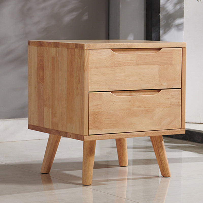 Minimalist Rubber Wood 1/2-Drawer Side Table