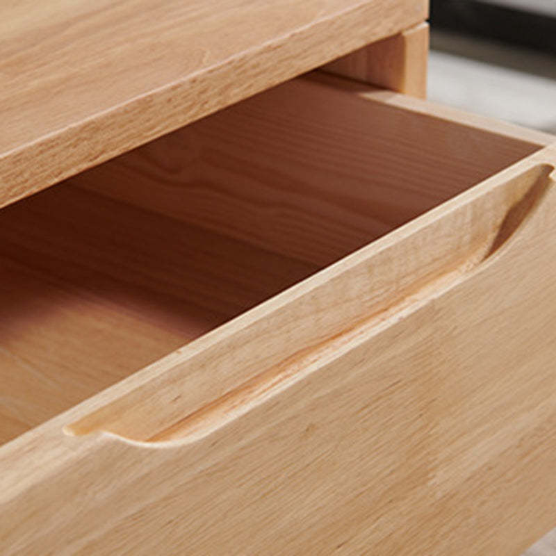 Minimalist Rubber Wood 1/2-Drawer Side Table