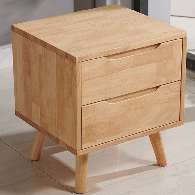 Minimalist Rubber Wood 1/2-Drawer Side Table