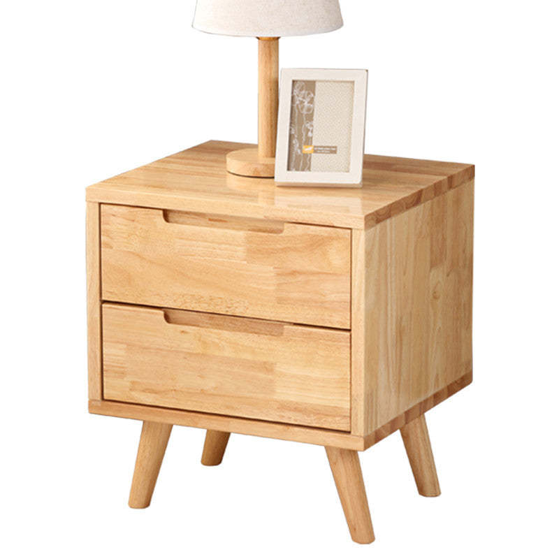 Minimalist Rubber Wood 1/2-Drawer Side Table