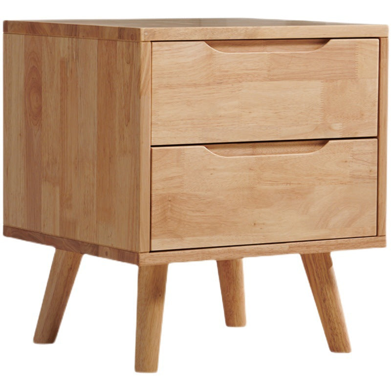Minimalist Rubber Wood 1/2-Drawer Side Table