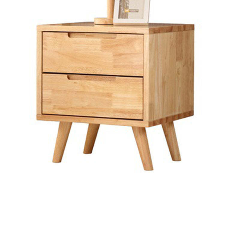 Minimalist Rubber Wood 1/2-Drawer Side Table