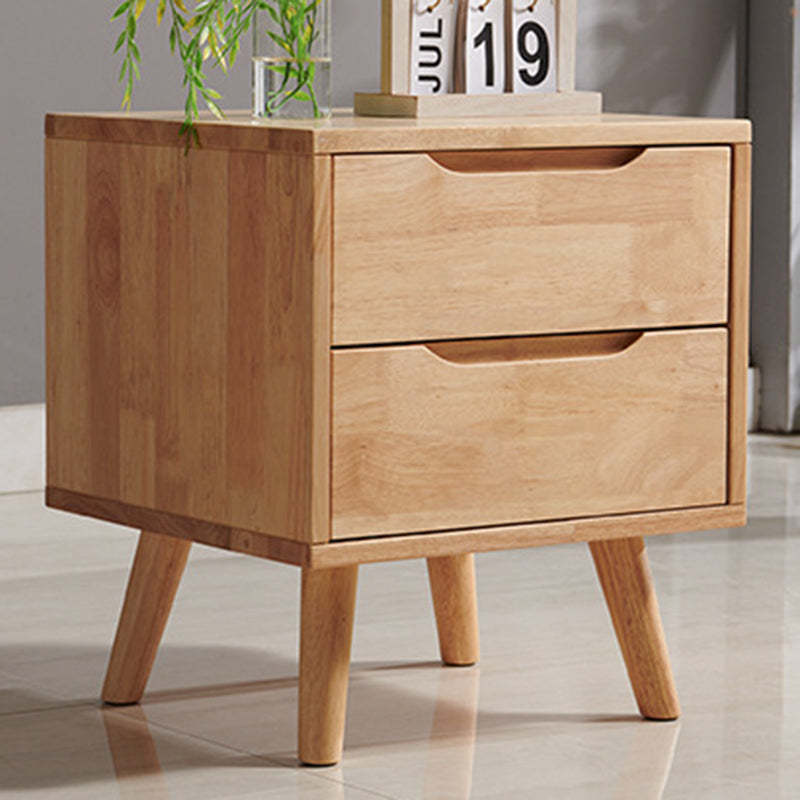 Lighom 2-drawer rubber wood side tables for living room