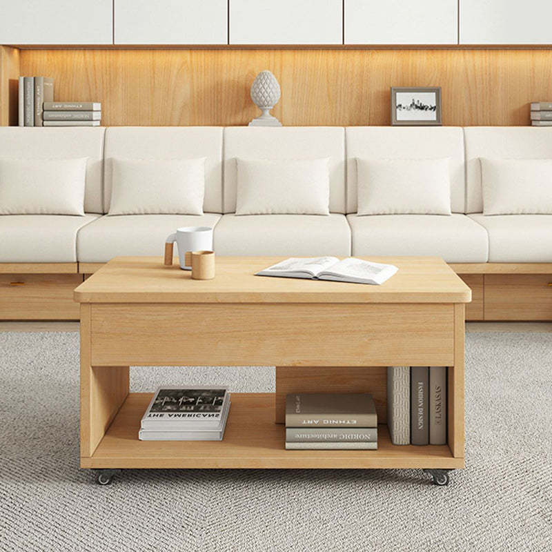 Minimalist Coffee Table 3-Tier — Wood Color