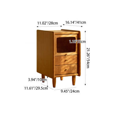 Retro Cherry Wood Cabinet Nightstand