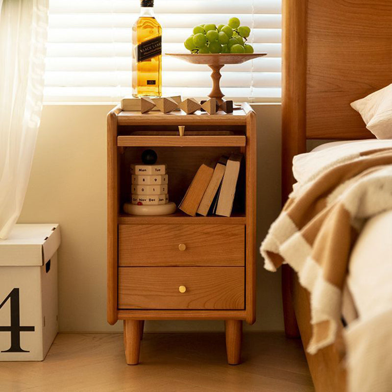 Retro Cherry Wood Cabinet Nightstand — B